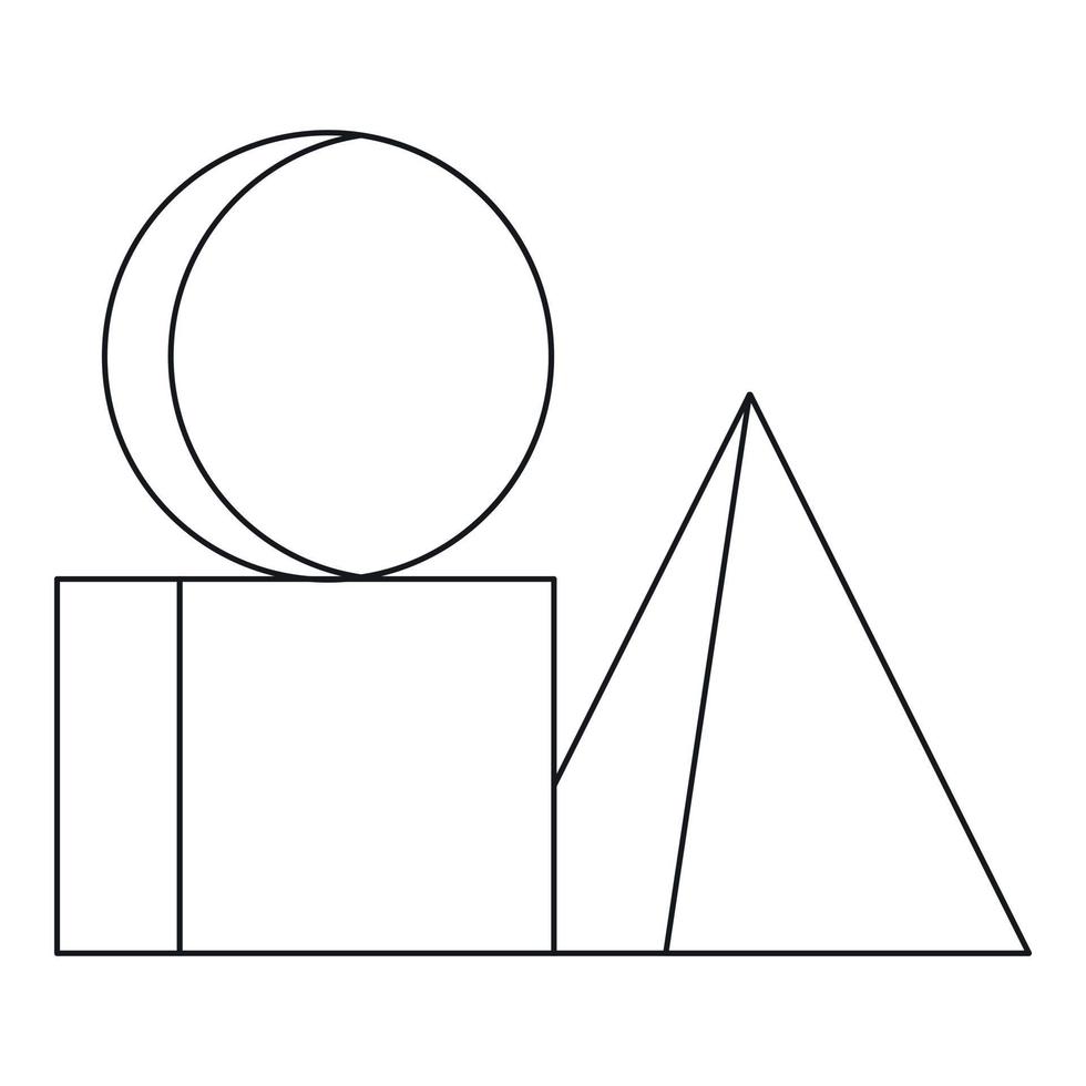 Box of bricks icon, outline style vector