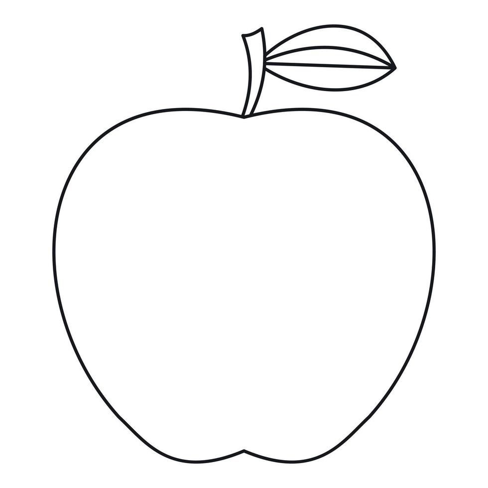 Apple icon, outline style vector