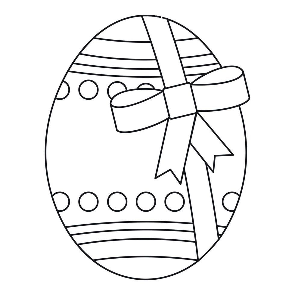 Big easter egg icon , outline style vector