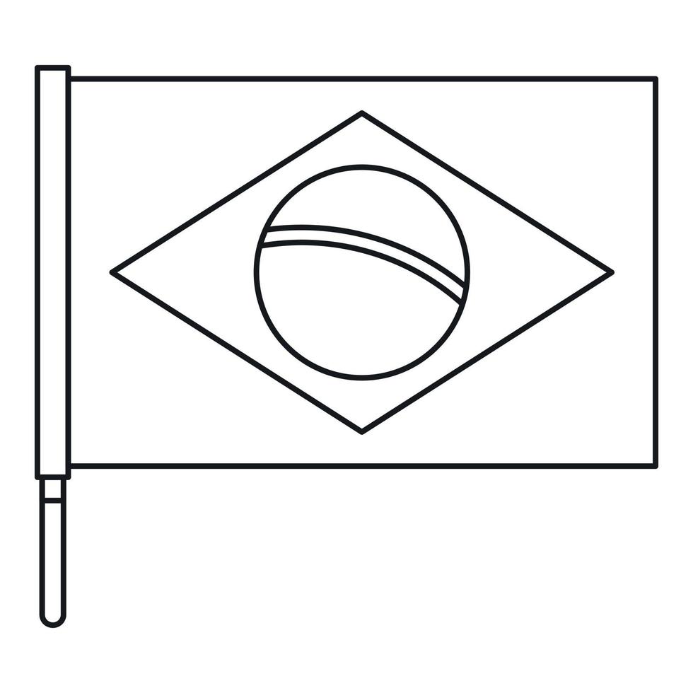 icono de la bandera brasileña, estilo simple vector