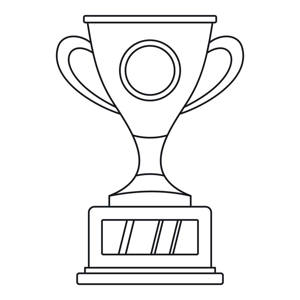 icono de copa de trofeo, estilo de esquema vector