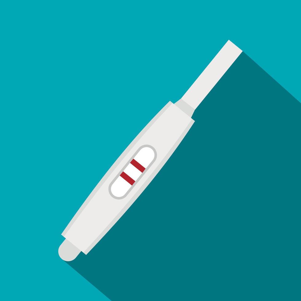 Positive pregnancy test icon, flat style vector