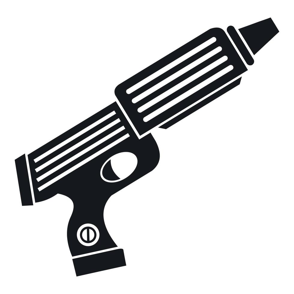 Plastic gun toy icon, simple style vector