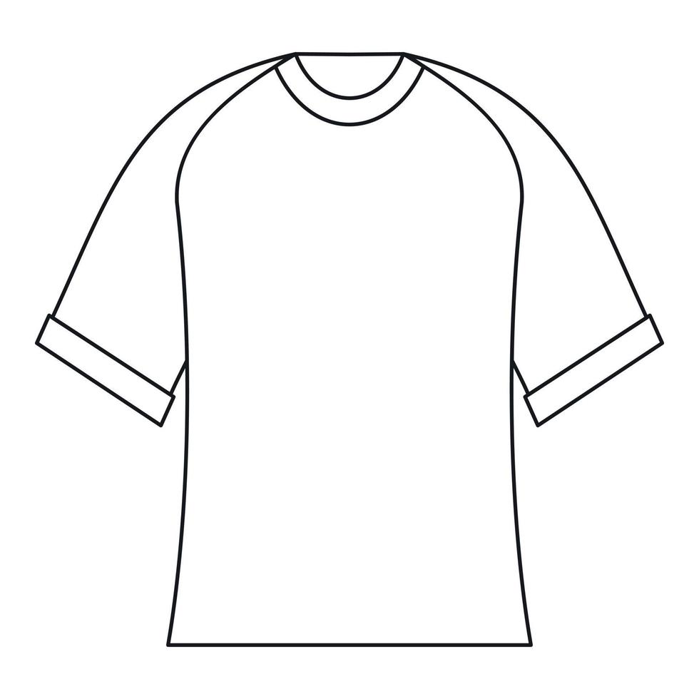 icono de camiseta de béisbol en blanco, estilo de esquema vector