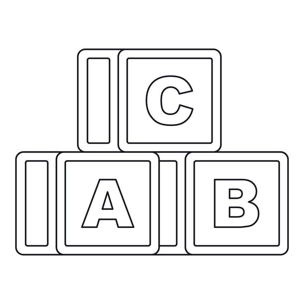 Alphabet cubes icon, outline style vector