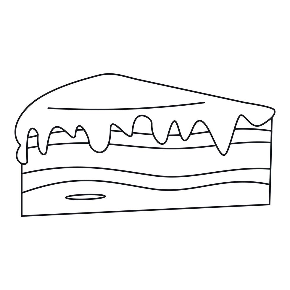 Cake icon, outline style vector