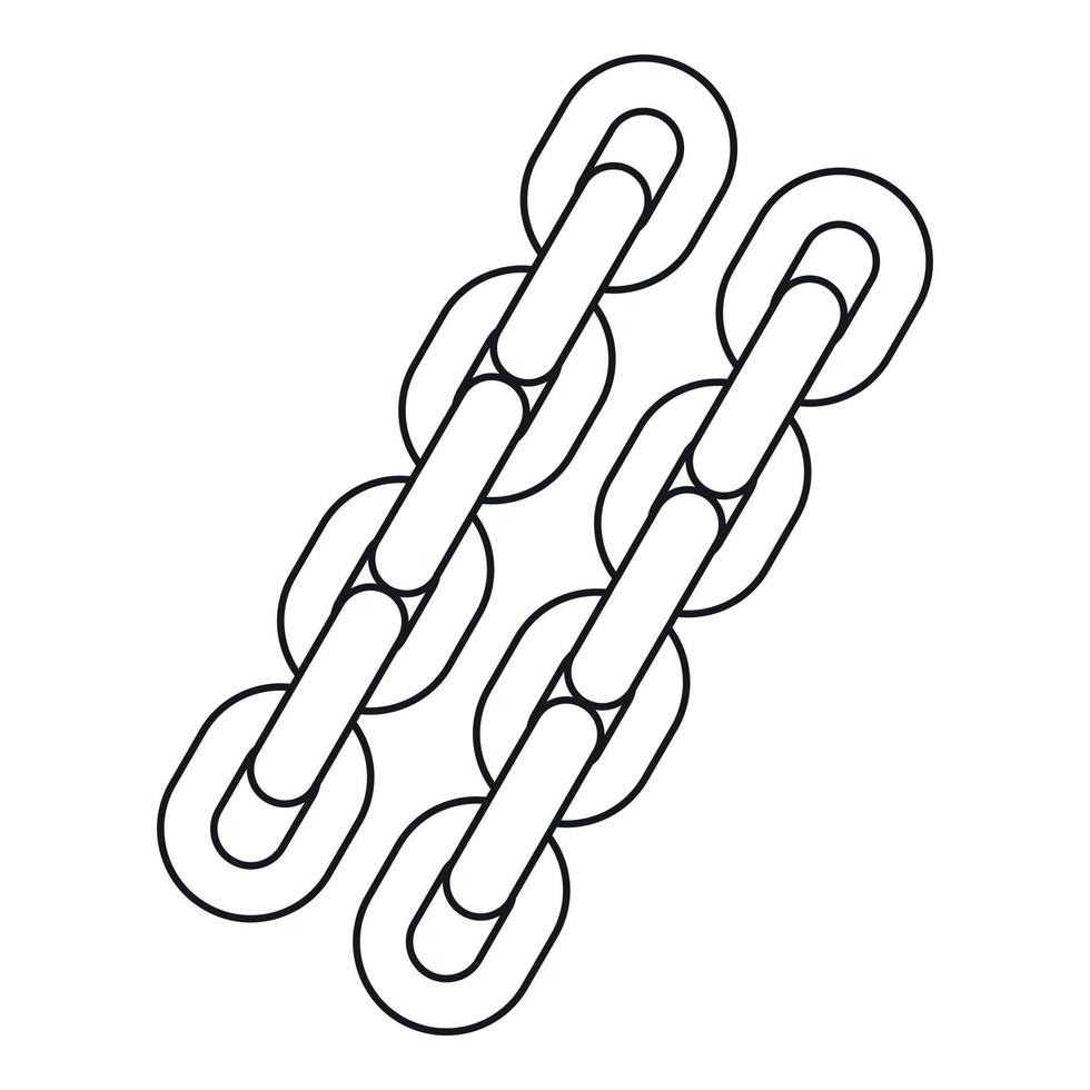 Two chains icon, outline style vector