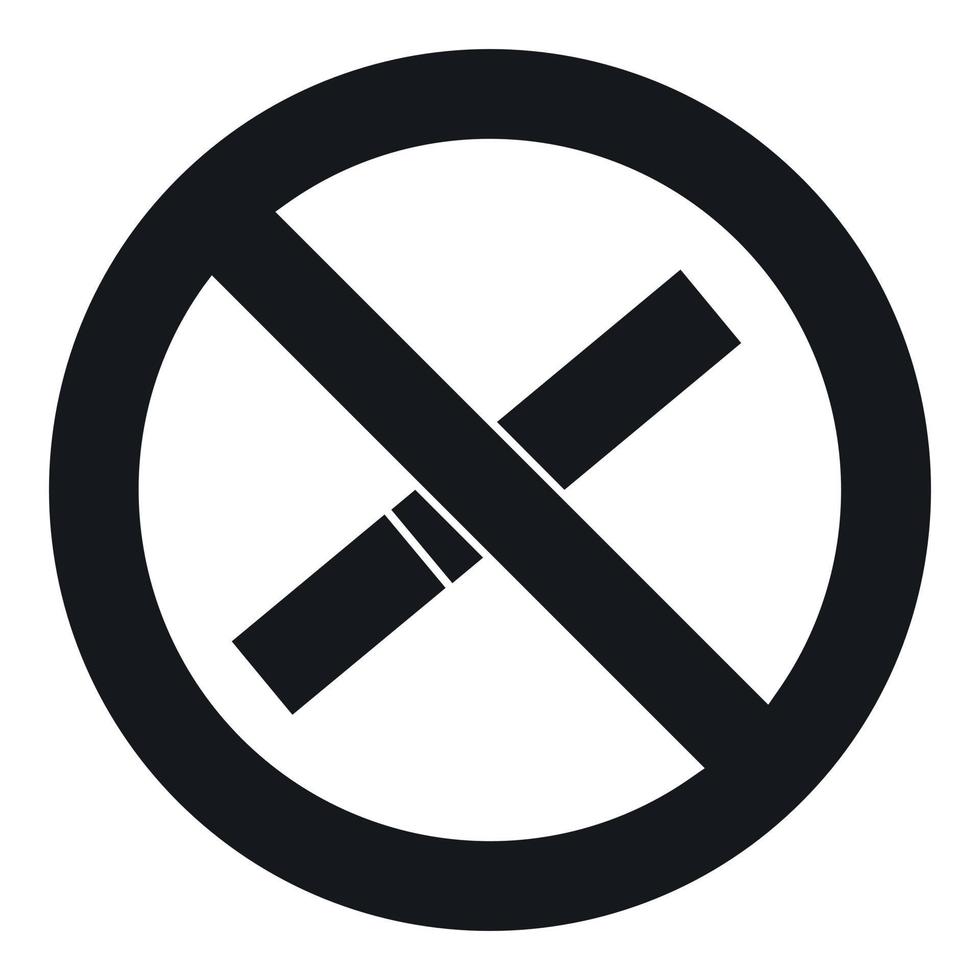 señal que prohíbe fumar icono, estilo simple vector
