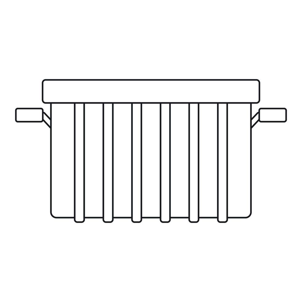 Garbage can icon, outline style vector