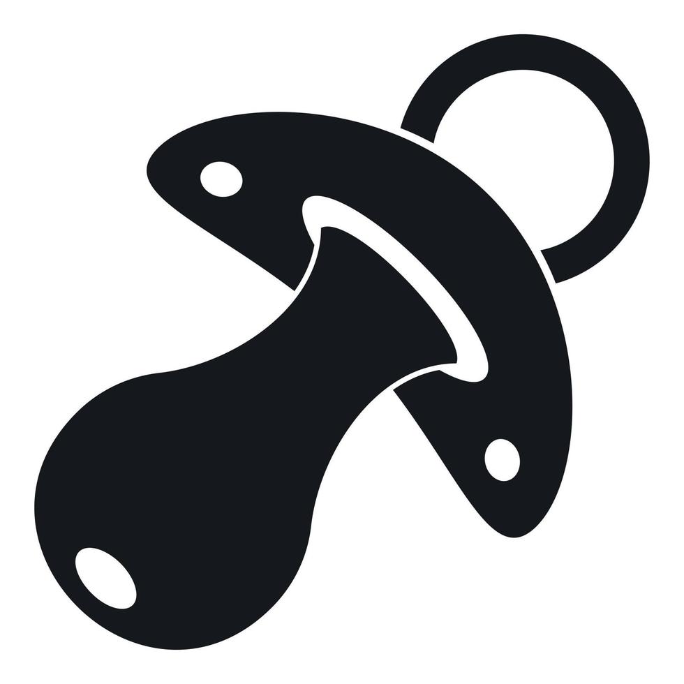 Baby pacifier icon, simple style vector
