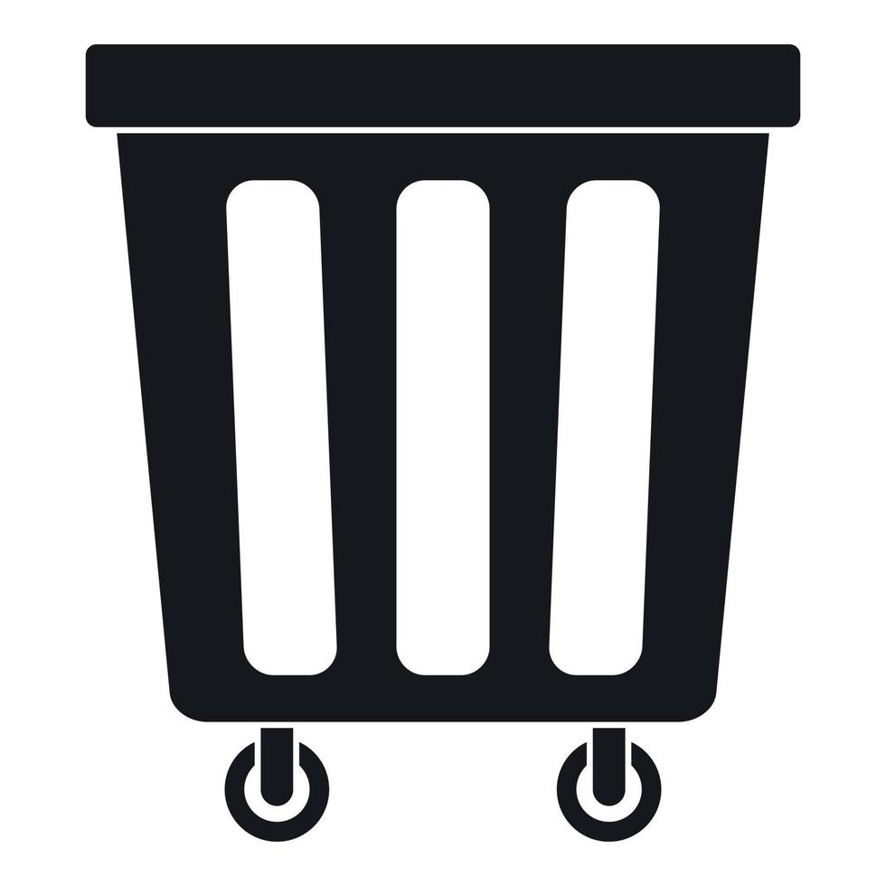 Outdoor plastic trash can icon, simple style vector