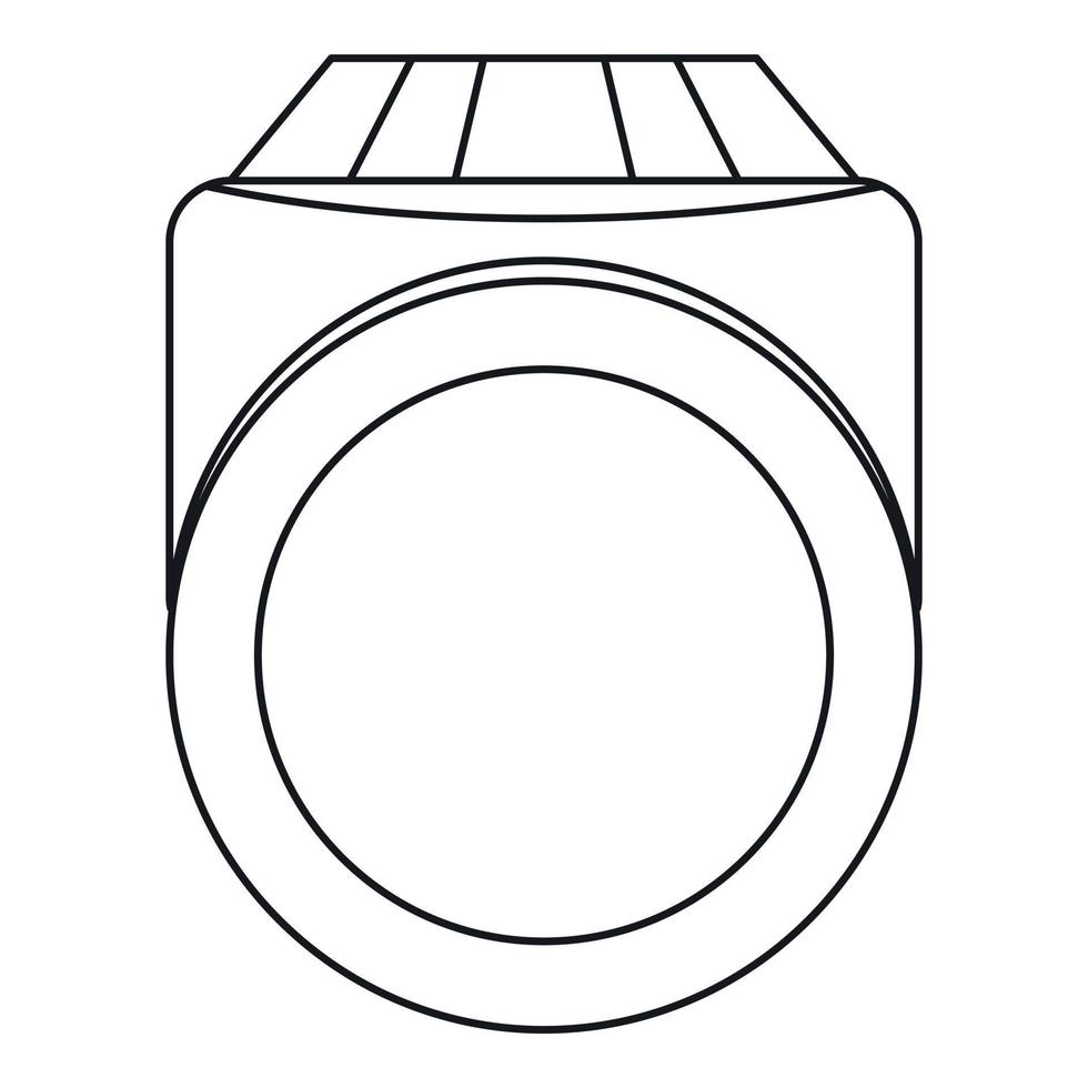 icono de anillo de compromiso de diamantes, estilo de contorno vector