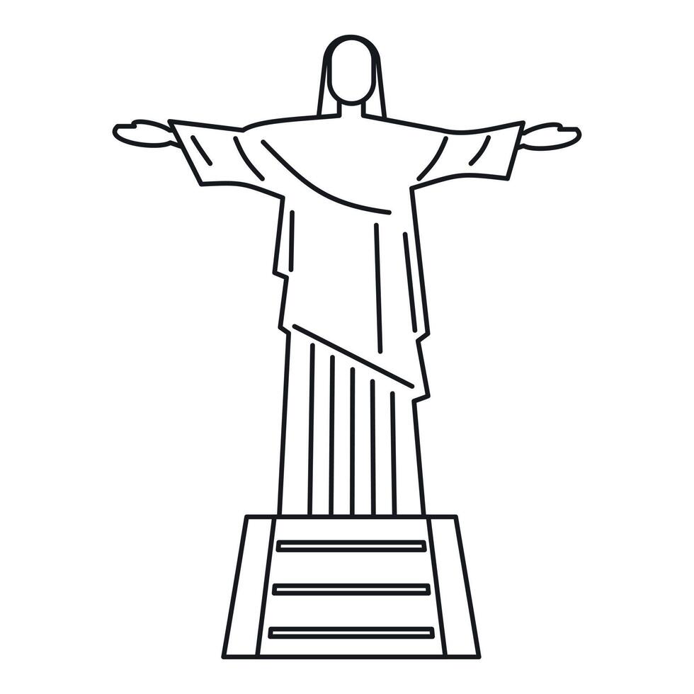 estatua de jesucristo, icono de río de janeiro vector