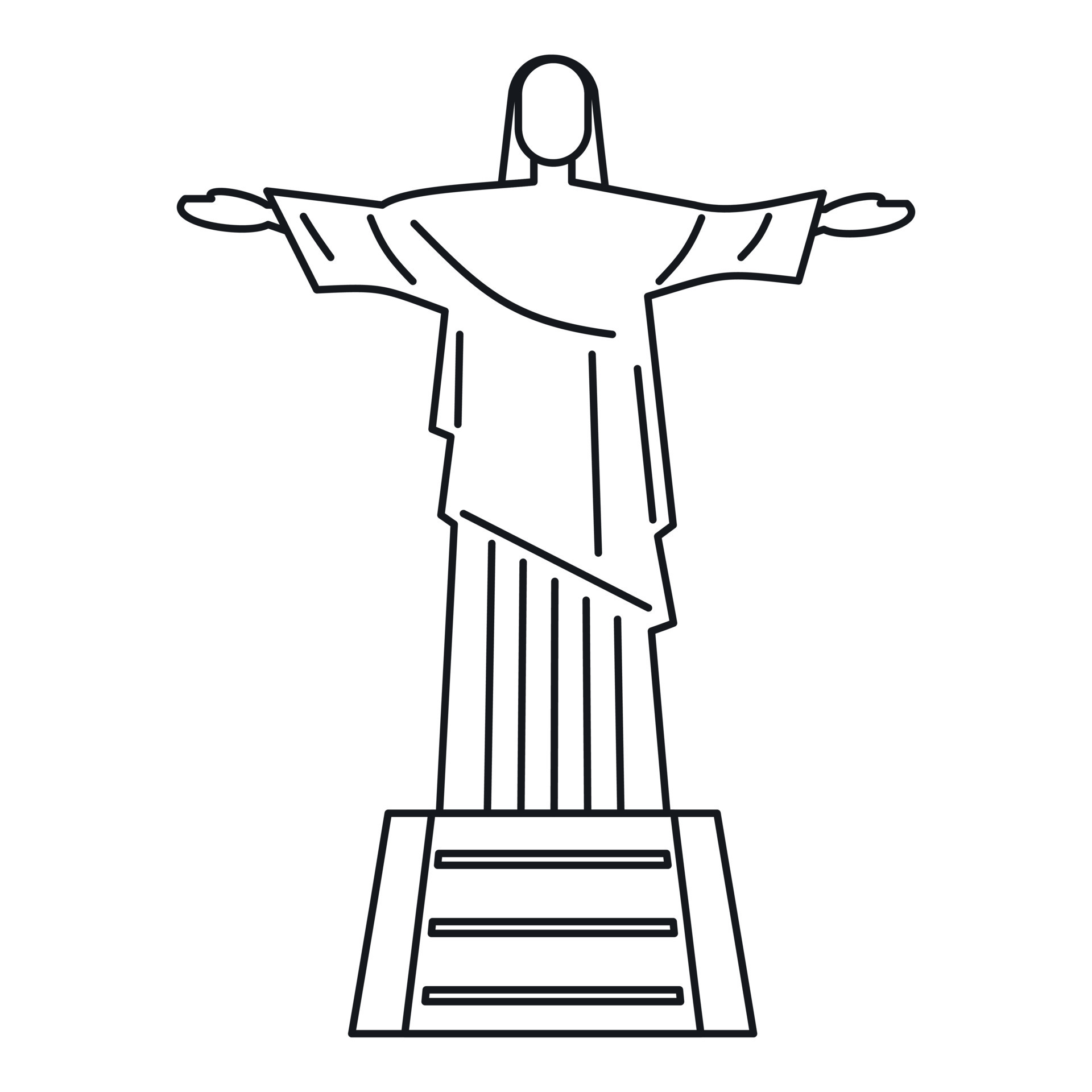Statue of Jesus Christ, Rio de Janeiro icon 15206717 Vector Art at Vecteezy