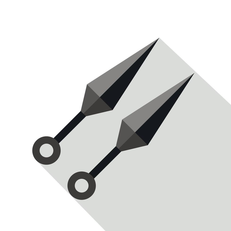 Kunai, ninja weapon icon, flat style vector