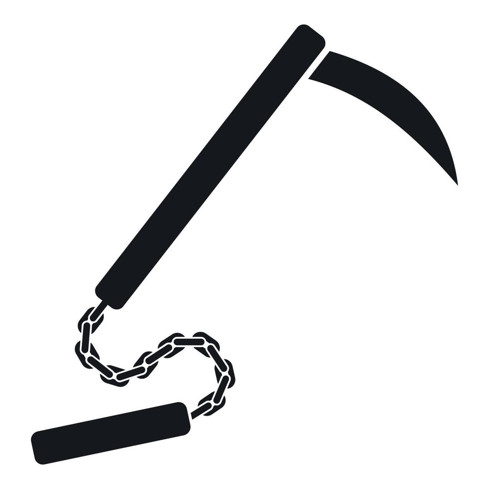 Kusarigama icon, simple style vector