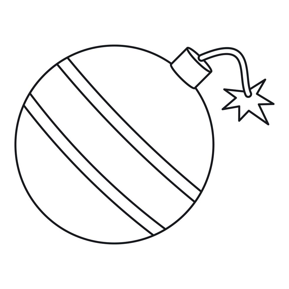 Retro bomb icon, outline style vector