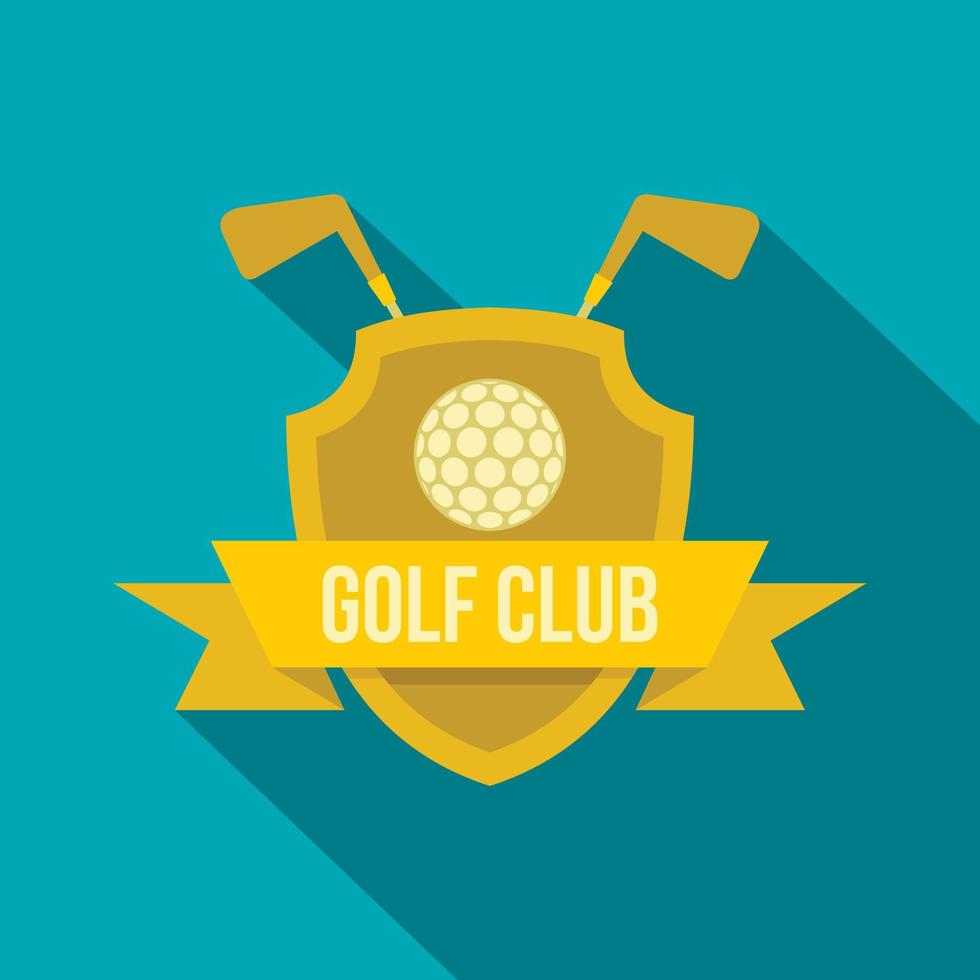 icono de palo de golf, estilo plano vector
