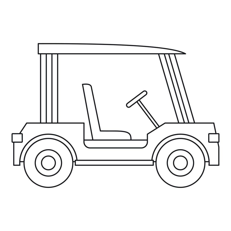 Golf car icon, outline style vector