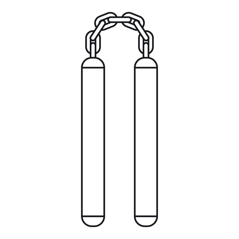 Nunchaku, the traditional asian weapon icon vector