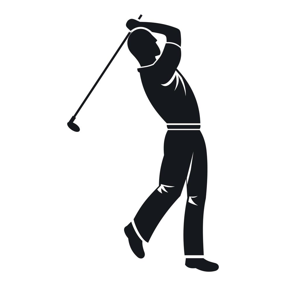 icono de jugador de golf, estilo simple vector