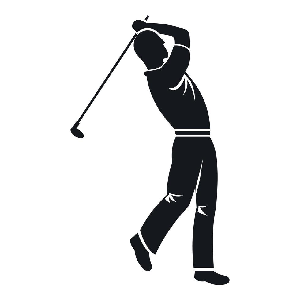 Golf player icon, simple style vector