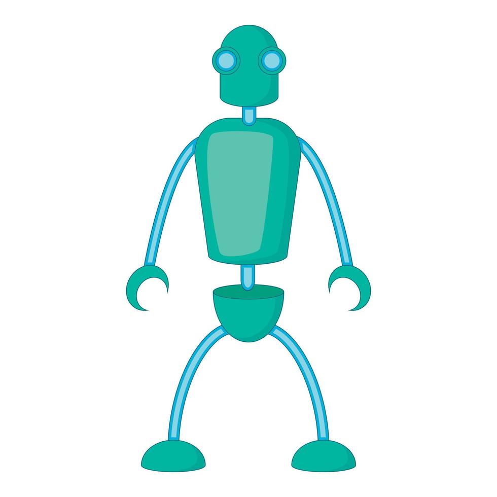 icono de robot humanoide, estilo de dibujos animados vector