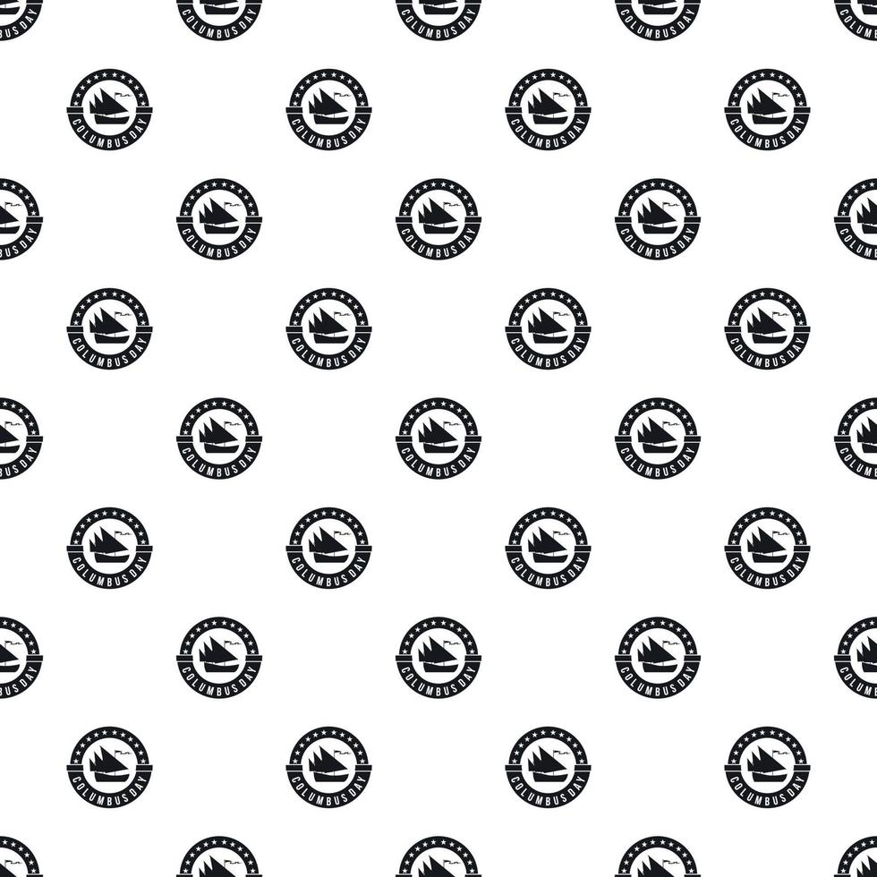 Columbus Day sticker pattern, simple style vector