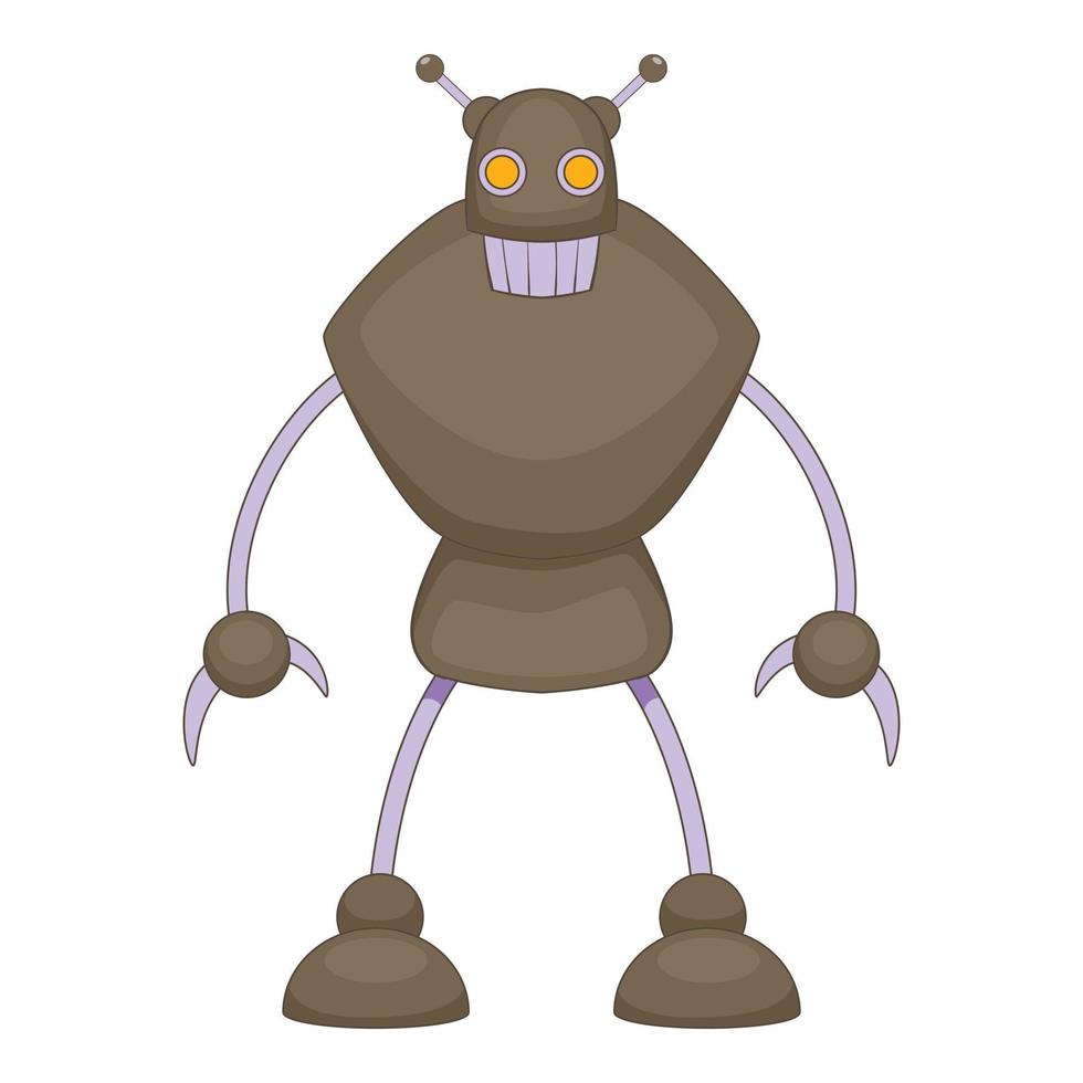 Robot warrior icon, cartoon style vector