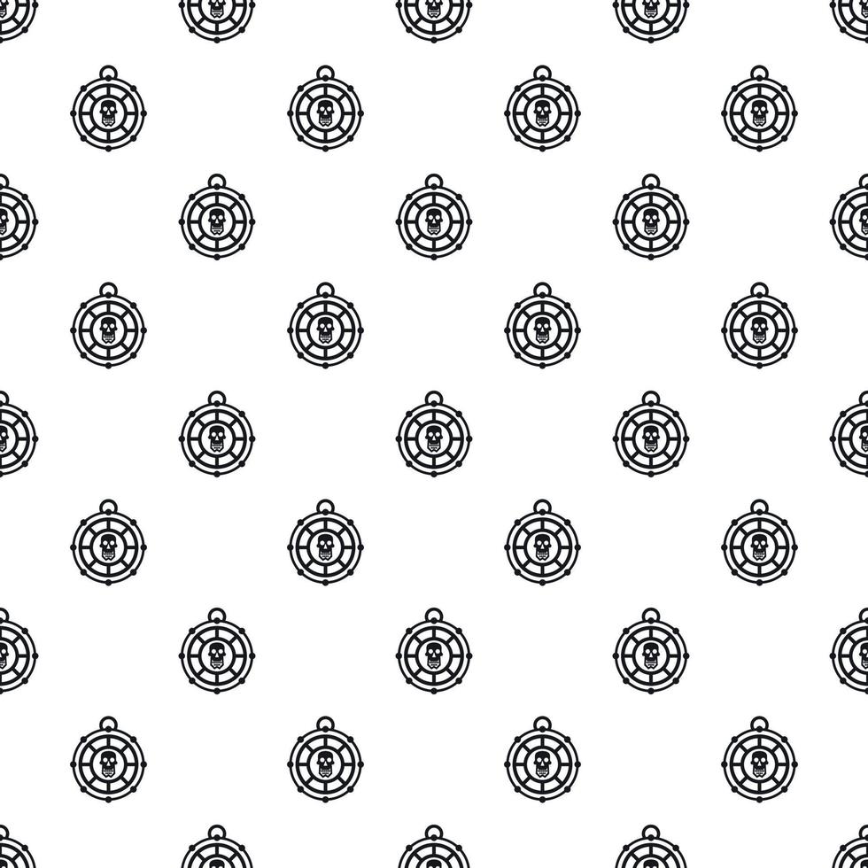 Human skull amulet pattern, simple style vector