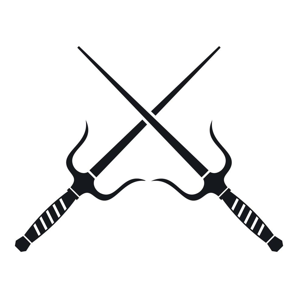 Pair of Sai icon, simple style vector