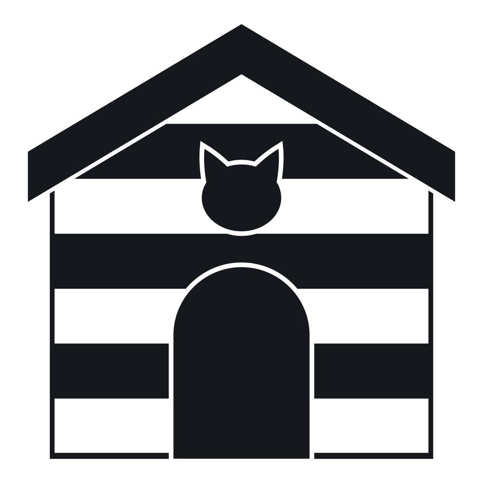 Cat house icon, simple style vector