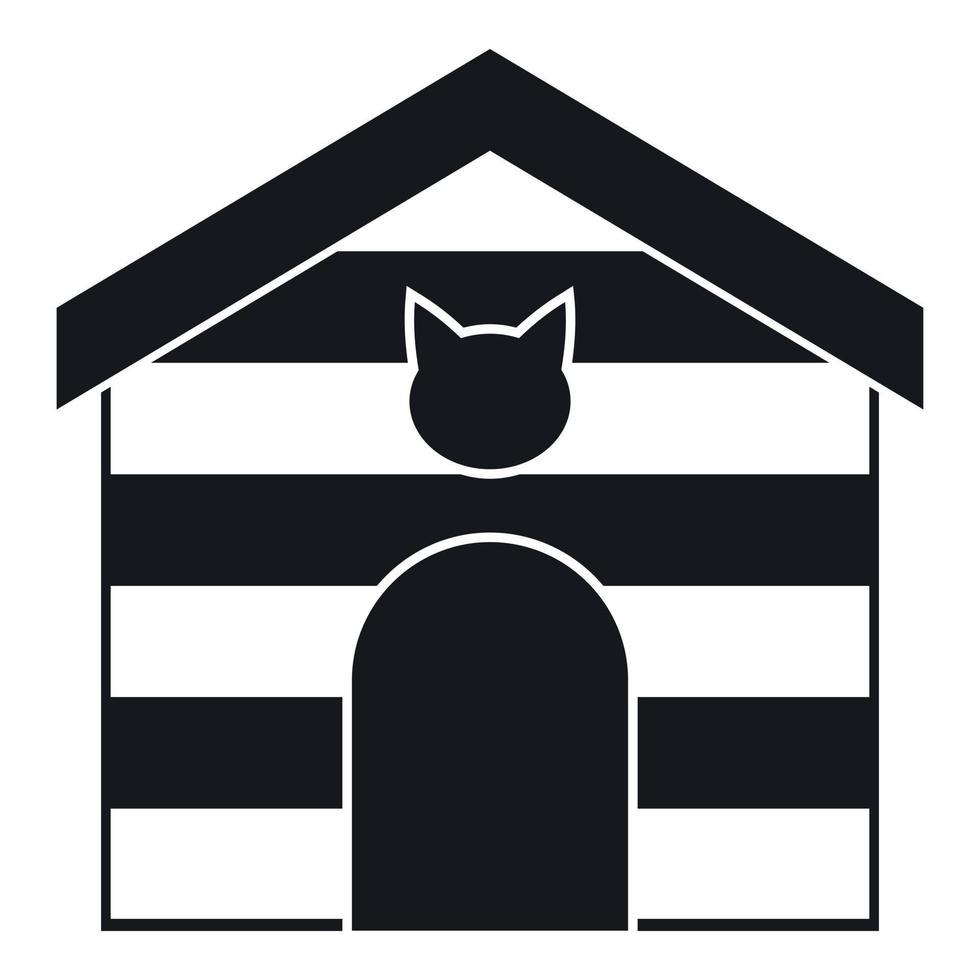 Cat house icon, simple style vector