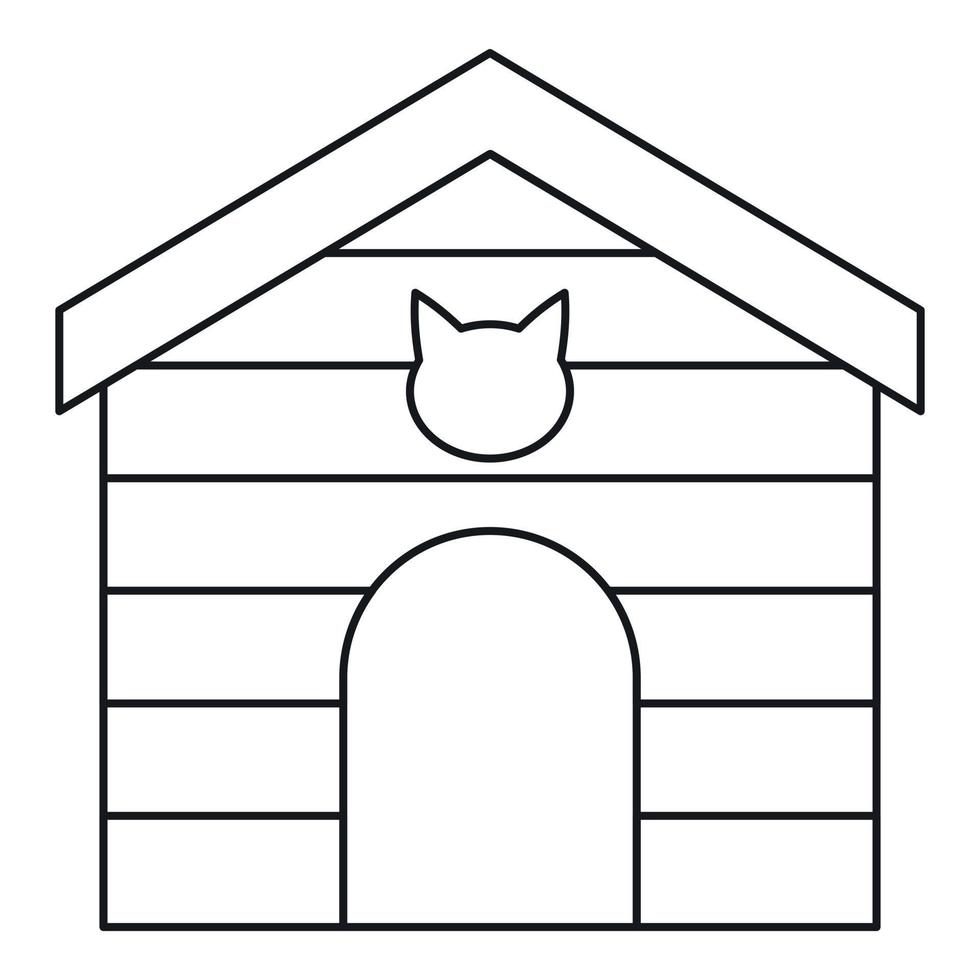 Pet house icon, outline style vector