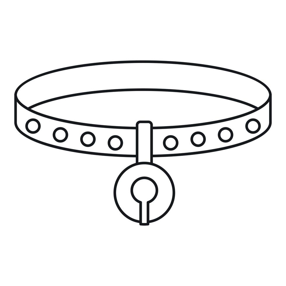 Cat collar icon, outline style vector