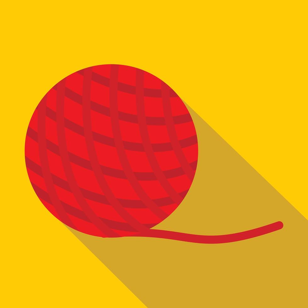Yarn ball toy for cat icon, flat style vector