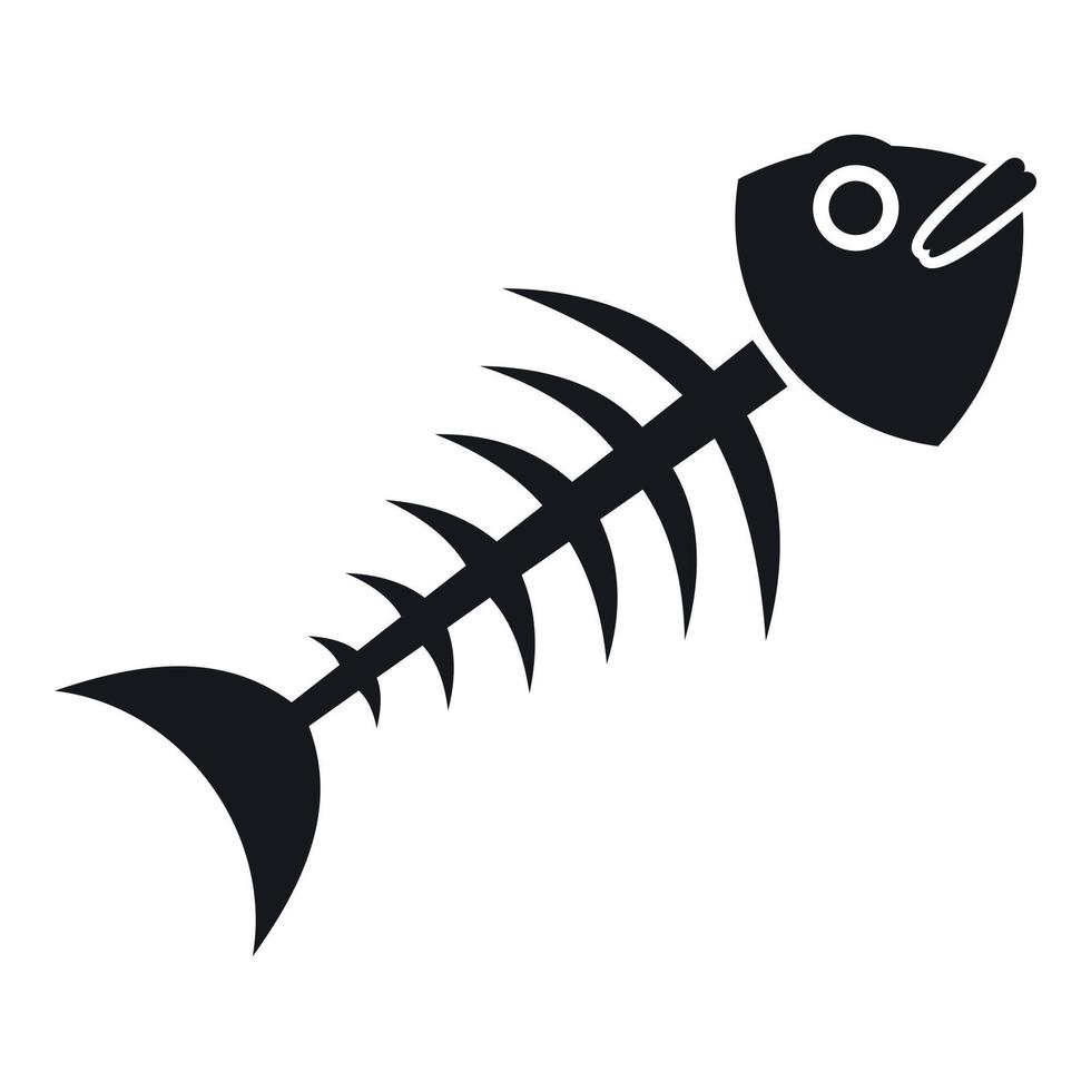 Fish bone icon, simple style vector