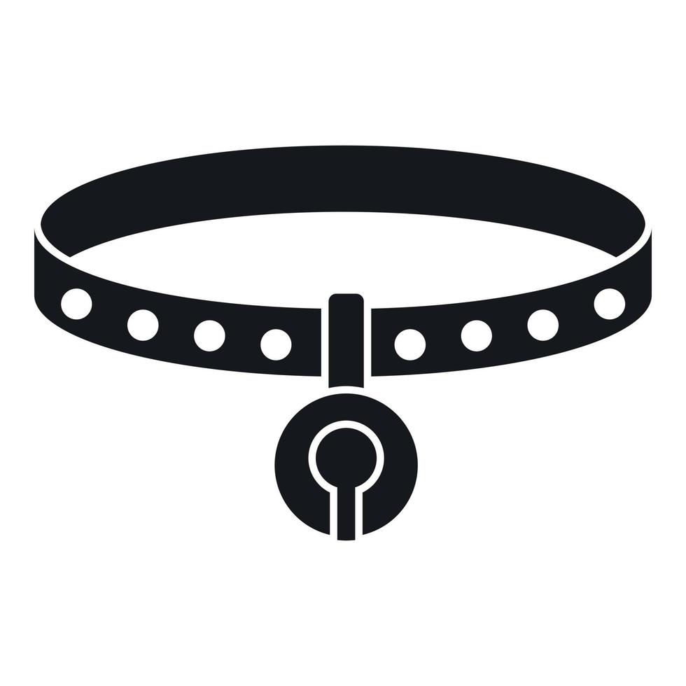 Cat collar icon, simple style vector