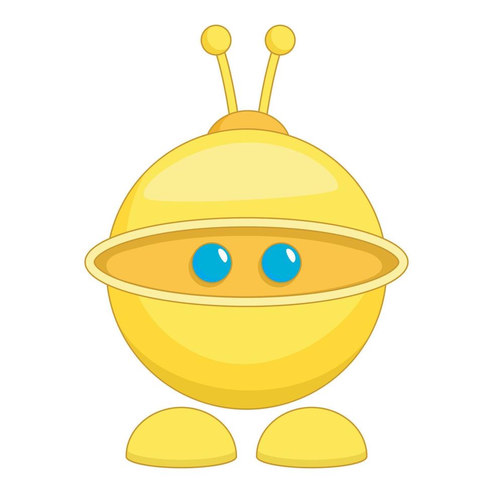 Cute robot toy icon, cartoon style vector