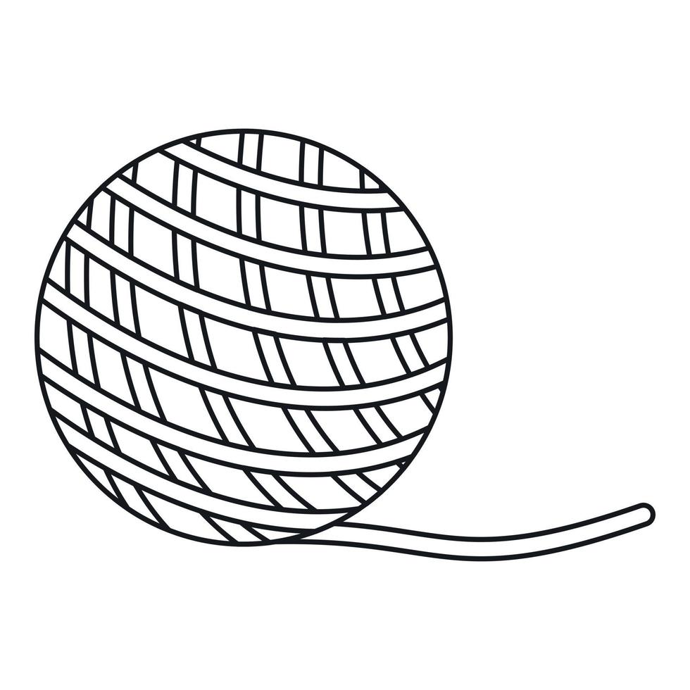 Yarn ball toy for cat icon, outline style vector