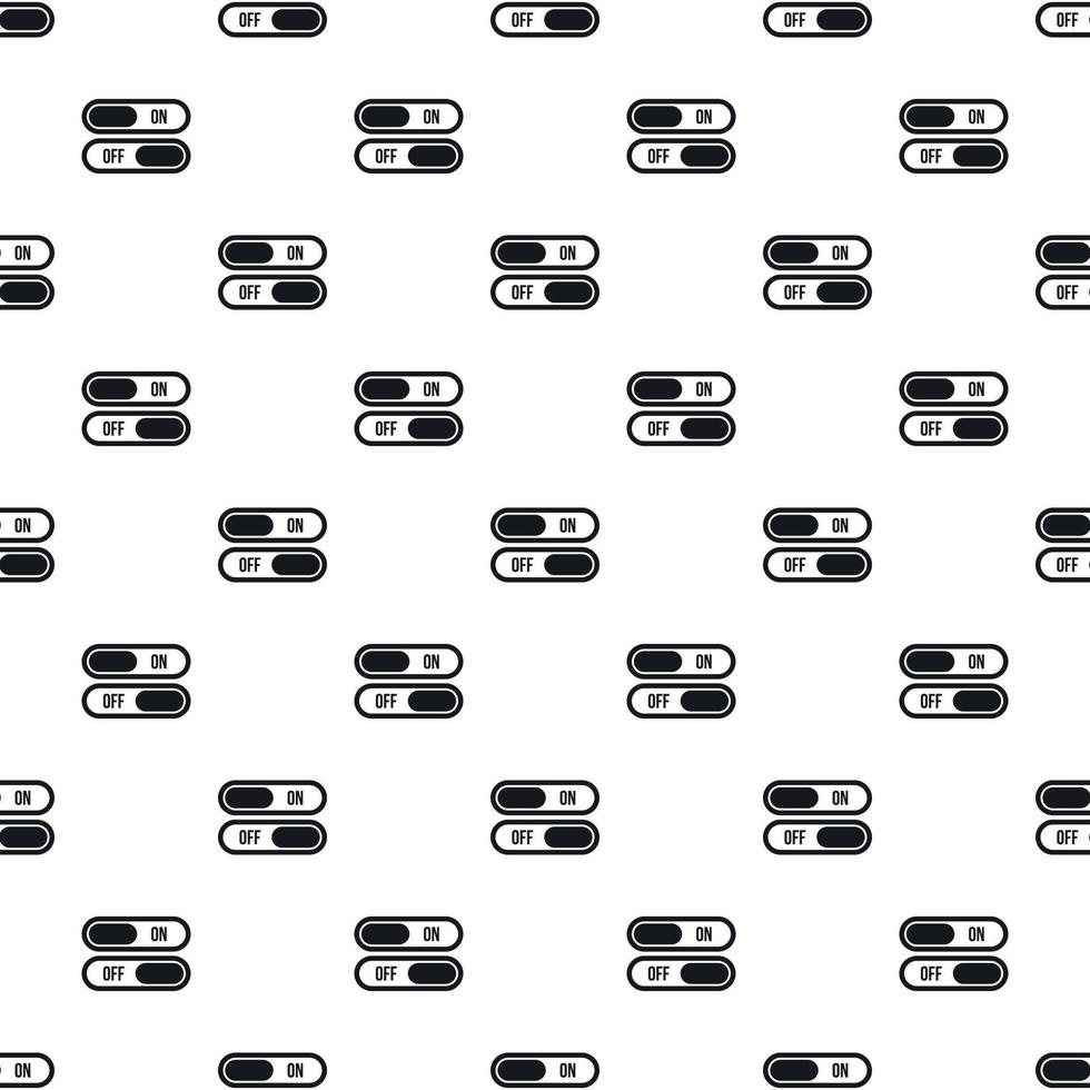 On and off buttons pattern, simple style vector