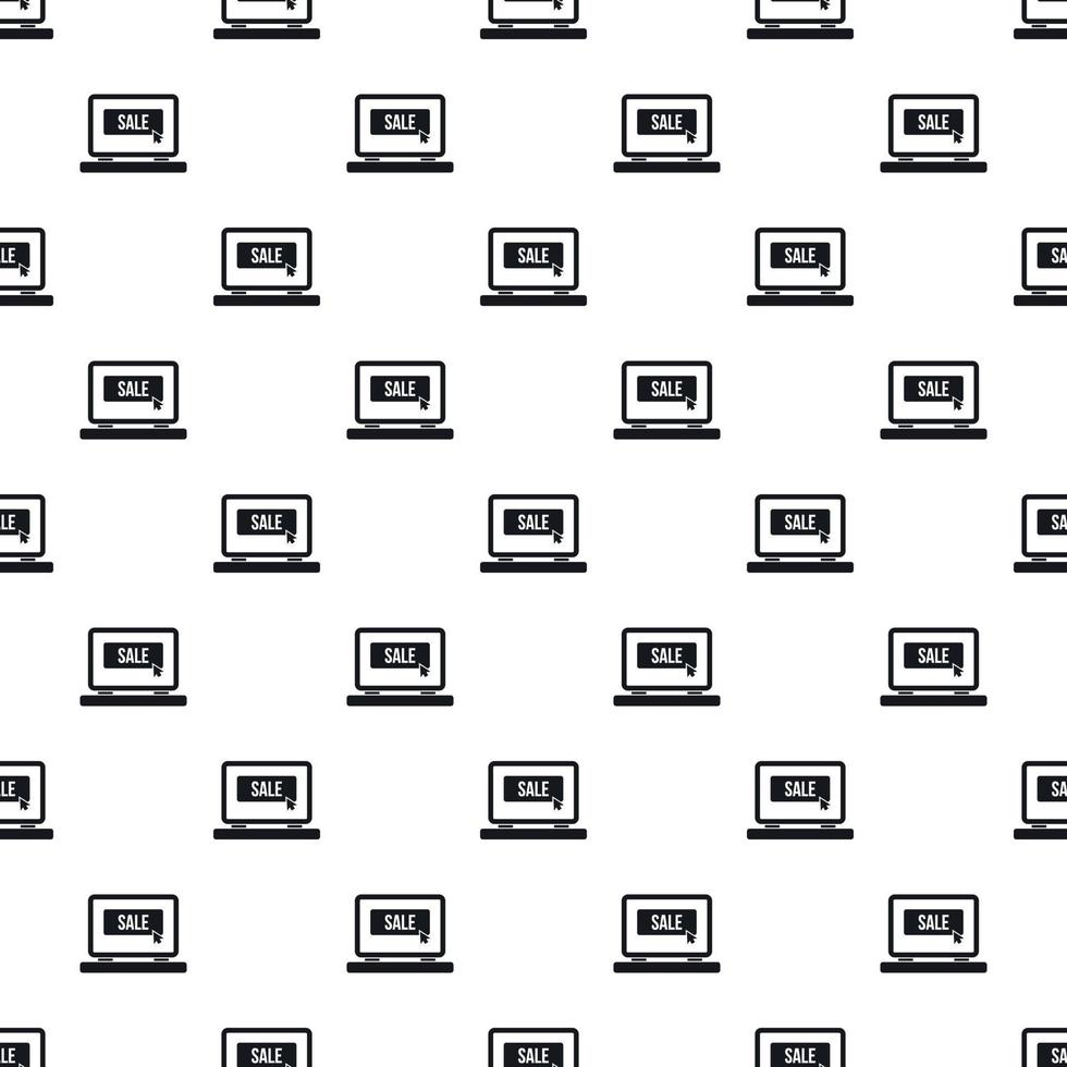 Laptop monitor with an inscription Sale pattern vector