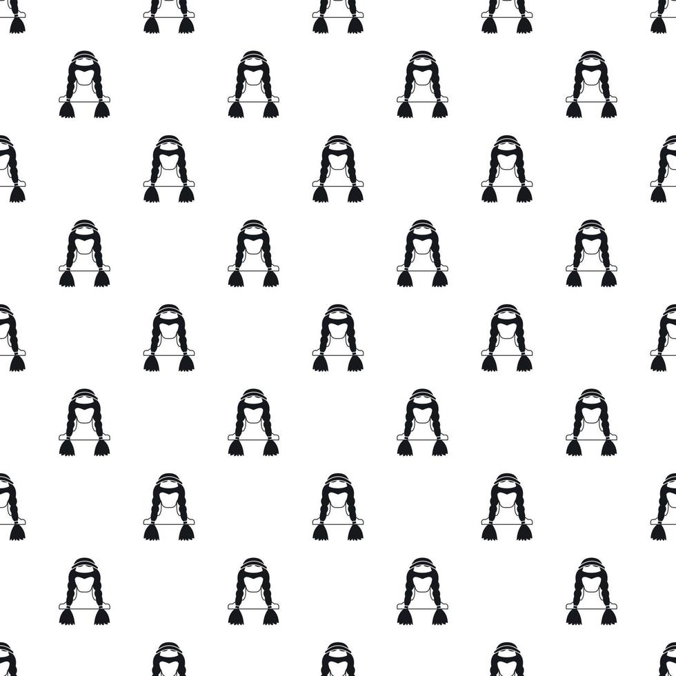 American indian girl pattern, simple style vector