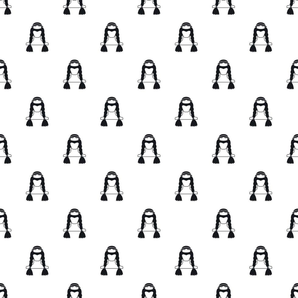 American indian girl pattern, simple style vector