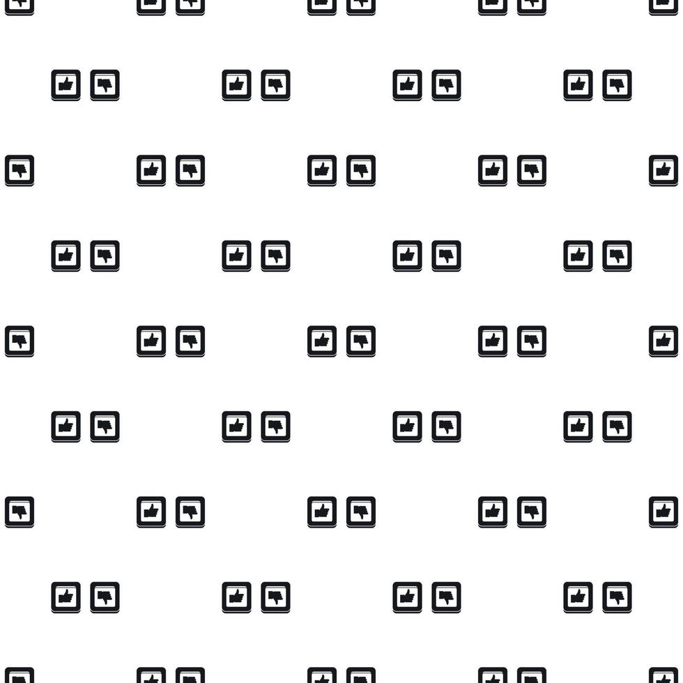 Thumbs up and down square buttons pattern vector