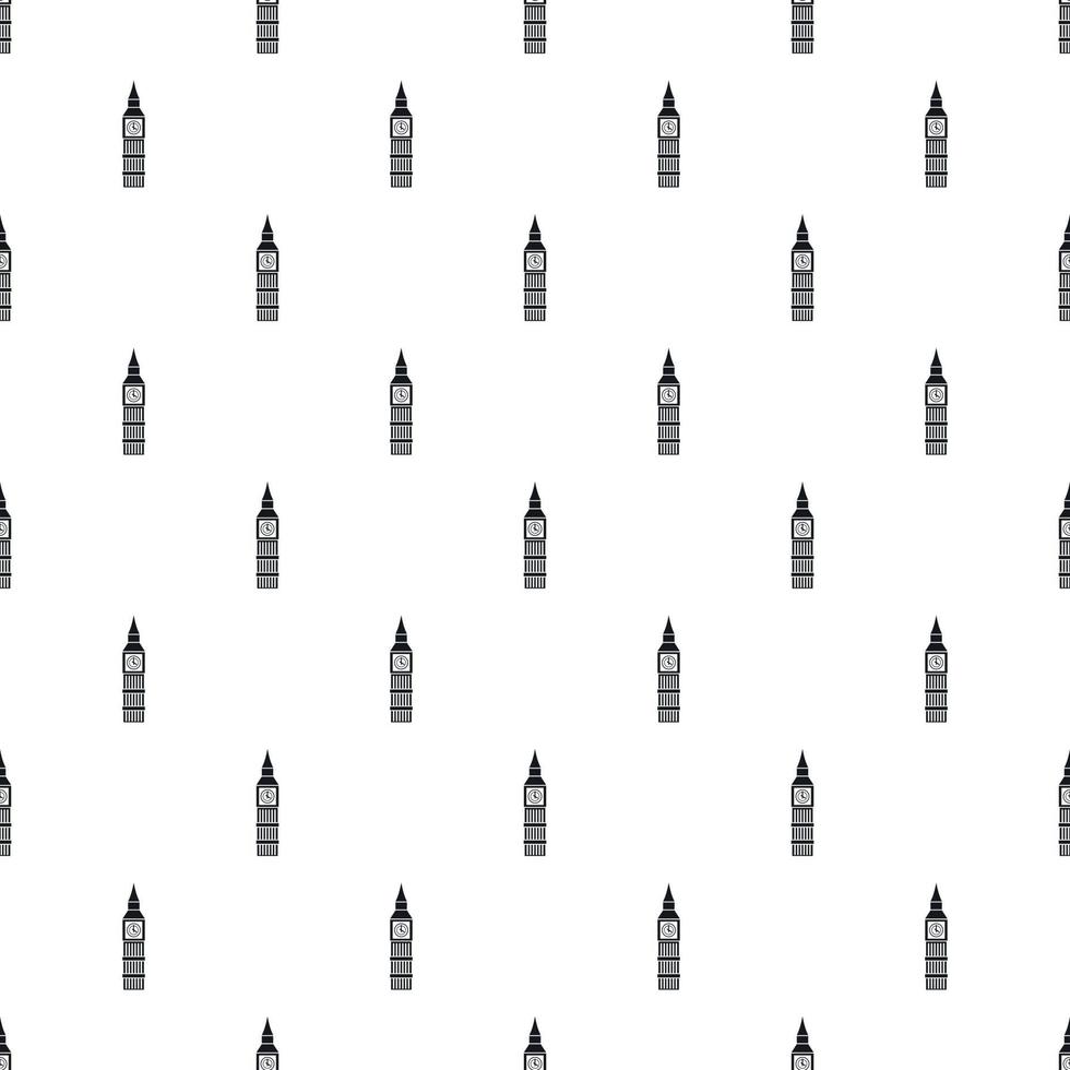 Big Ben in Westminster pattern, simple style vector