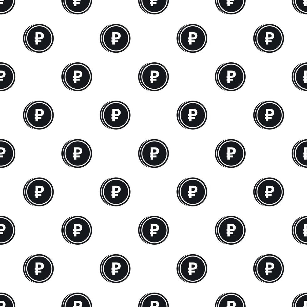 Coin with Ruble, Russia sign pattern, simple style vector