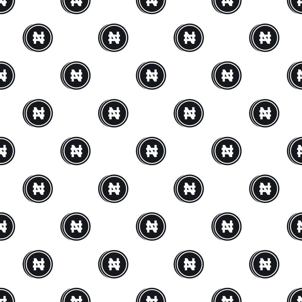 Coin with Nairas sign pattern, simple style vector