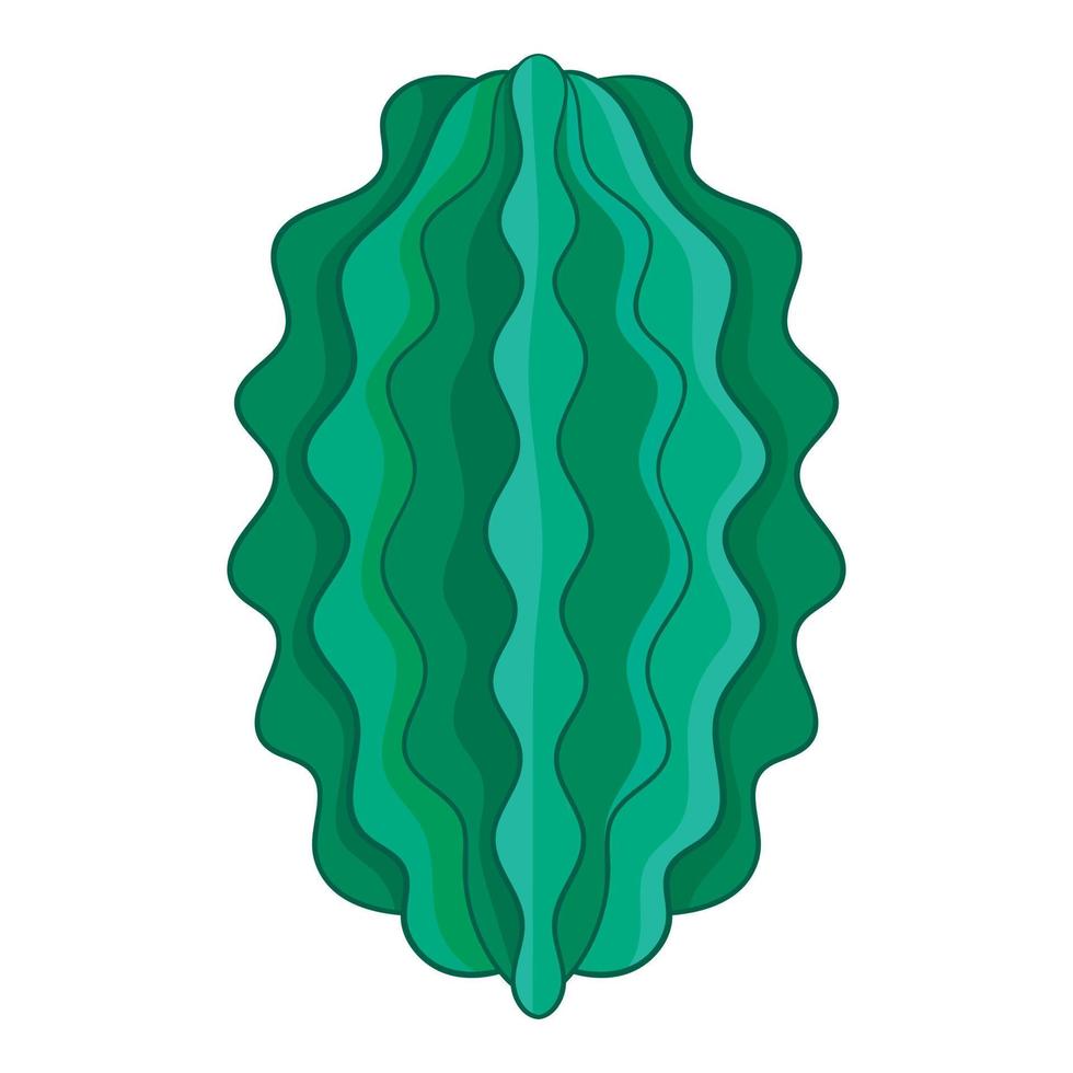 Oval cactus icon, cartoon style vector