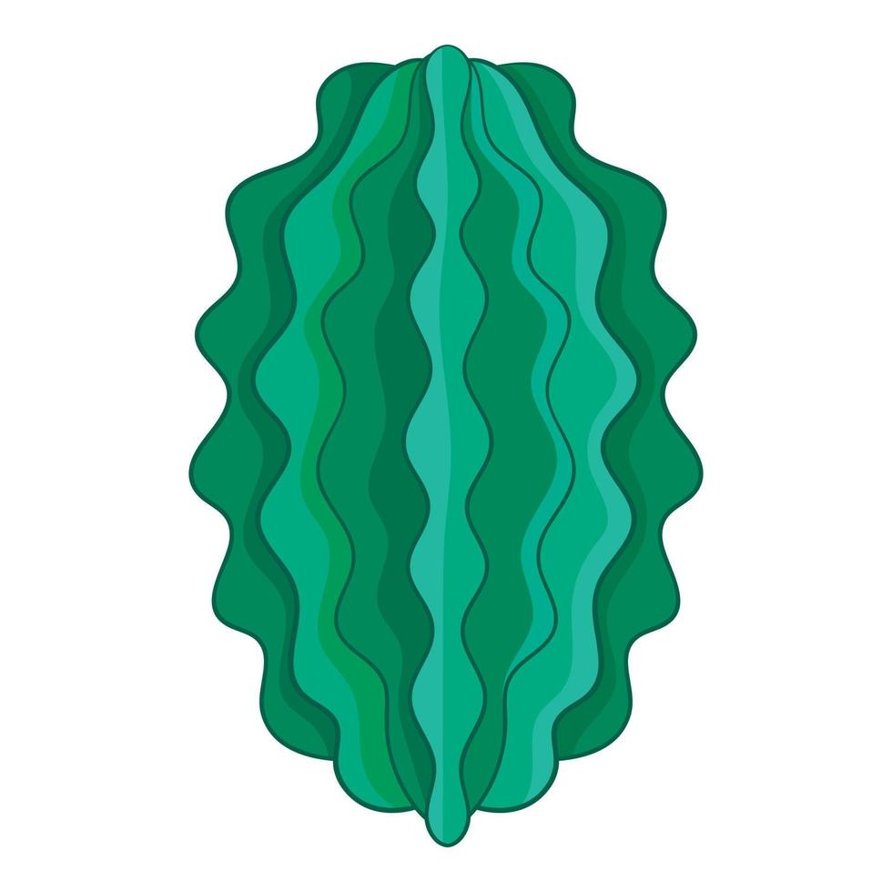 icono de cactus ovalado, estilo de dibujos animados vector